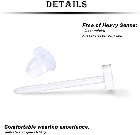 Ocptiy 48 pari nevidljivih plastičnih naušnica za naušnice prozirni držač za uši naušnice klinovi prozirni