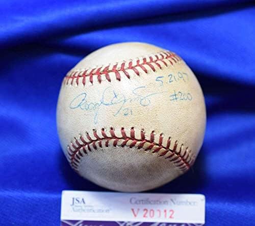 Roger Clemens igra Rabljena JSA COA Autograph American League Oal potpisan bejzbol - MLB igra Rabljeni bejzbol