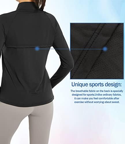 Cityoung ženske joge dugih rukava na pola zip dukserice djevojke atletičke vježbe sportske majice