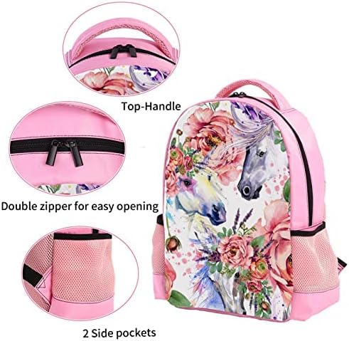 VBFOFBV ruksak za žene Daypack backpad backpack Travel Casual torba, akvarel jednorog ružičasti cvijet ruže
