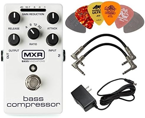 MXR M87 Bass Compressor Effects pedal BUNDLE sa napajanjem AC/DC adaptera za 9 Volt DC 1000mA, 2 metalna