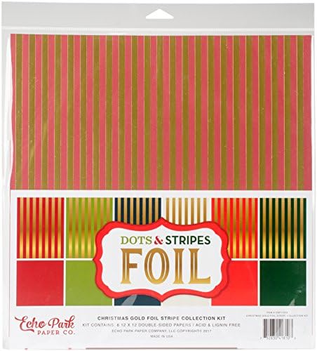 Echo Park Paper Company Gold Foil Stripe Collection Kit