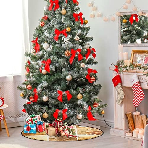 Cupada Golden Božićni dekoracija Božićne prostirke, vodootporna suknja, Xmas Stars Angel Xmas Tree stalak