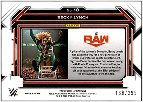 Becky Lynch 2023 Panini Prizm Horizontal / 299 crvena 18 Nm + -MT + WWE Hrvanje