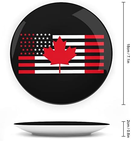 SAD Kanada zastava Dekorativna ploča okrugla keramička ploča koštana porculana sa zaslonom za dekor vjenčanja