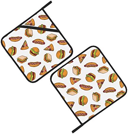 Hamburger Cartoon Slatka dekora Hot Pad toplinska revana Držači lonača 2 kom Kuhinjski ručnici i držač lonca