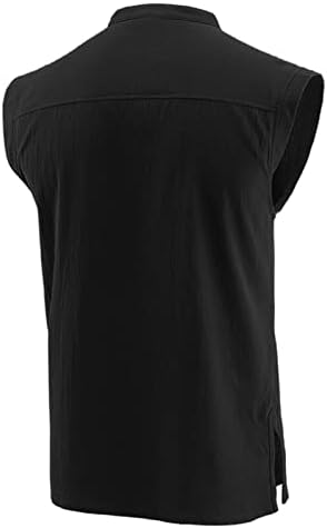 BMISEGM Summer Prevelike majice za muškarce Muške modne ležerne pune boje pamuk i čipka košulja bez rukava