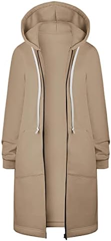 Ženske dukseve Jesen zimski kaputi džepovi Zipanje Zip up otvoren jakne sa kapuljačom dugi kardigani vrhovi odjeća