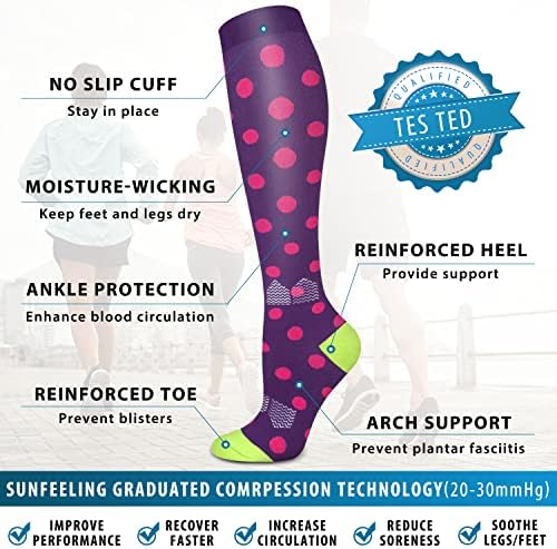 Sunčeving privremene čarape za žene i muške cirkulacije - najbolja podrška za pokretanje medicinskih sestara za oporavak biciklističkim letom
