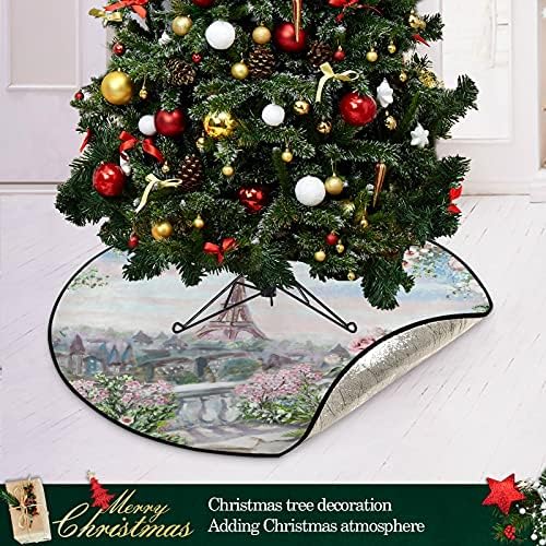 Ulje slika ljeto Pariz Božićna stabla Mat vodootporan stalci za stalke Mat tepih ispod božićnog drvca Pribor