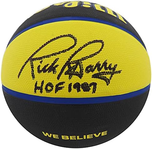 Rick Barry potpisao Zlatni državni ratnici Wilson Grad pune veličine Košarka W / HOF 1987 - Košarke sa autografijom