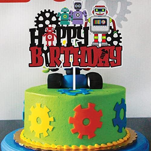 Robot Happy Rođendan Torpper crno crveno sjajno robot prijenosnik isporučuje robot mehaničar za rođendan