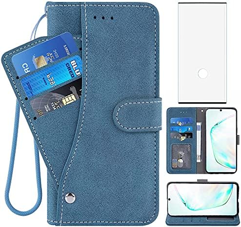Kompatibilan sa Samsung Galaxy Note 10 Glaxay Note10 5G futrolom za novčanik i kaljenim staklom zaštitnik