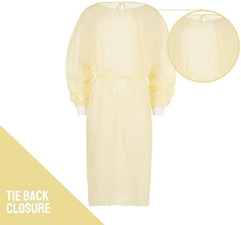 Plebovi univerzalne veličine Žute izolacijske haljine za jednokratnu upotrebu - haljina bez lateksa je otporna