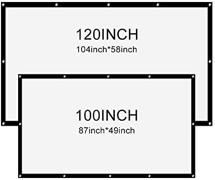 KJHD Zyzmh 16: 9 Prijenosni 120 inčni ekran projektora 100-inčni zidni ekran za projektor kućnog kina na