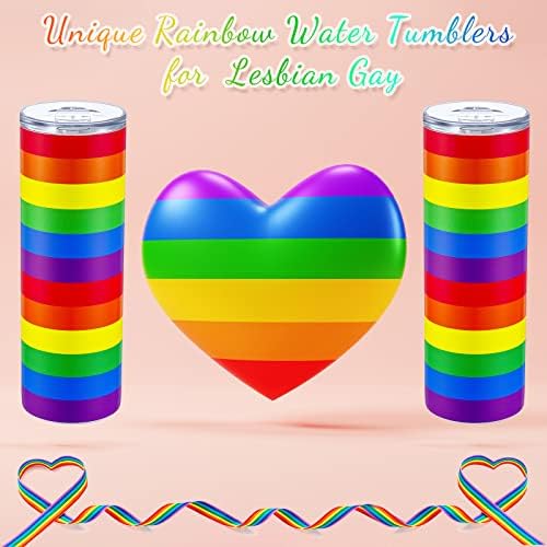 2 Kom Rainbow Pride Tumbler LGBT Kafa Putna Lezbejka LGBTQ Rainbow čašice  And Naočare Za Vodu 