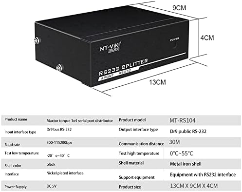 MT-RS104 Serijski RS232 razdjelnik 1 do 4 RS232 dvosmjernog preklopnika 4 do 1 s adapterom - utikačem