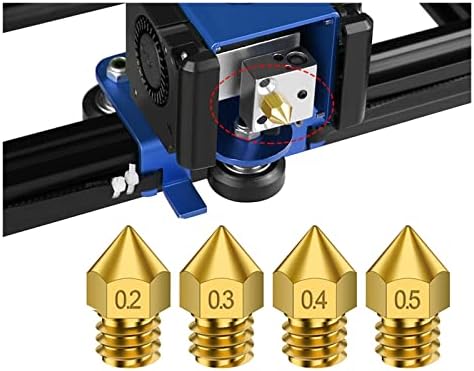Apaazo 5pcs 3D štampač mesinga MK8 mlaznica kompatibilan sa ekstruderom plavom platnom pločicom kompatibilan