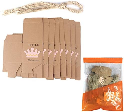 JZK 50 X Little Princess Kraft Papir za bebe tuširali su kutije za djevojke za djevojčicu za bebe djevojke