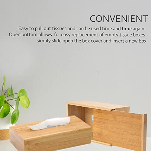 Pravokutna bambusova kutija za tkivo, vodootporna drvena kutija za lica za kupatilo, uredski sto, noćni