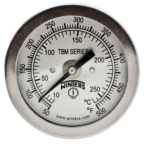 Winters TBM serija od nehrđajućeg čelika 304 Dual skala Bi-metalni termometar, 2-1 / 2 Stem, 1/4 NPT Fiksni