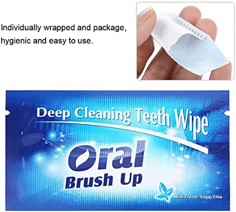 50pcs zub obrišite bijele trake za izbjeljivanje zuba za uklanjanje mrlje od oralnog prsta četka za čišćenje