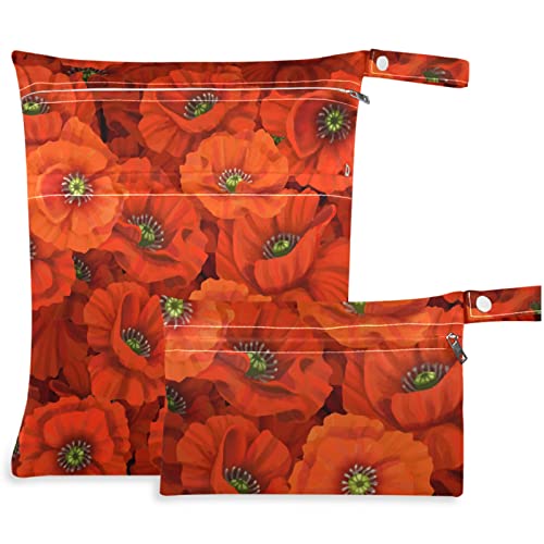 Visesunny mappy cvjetni 2pcs mokra torba sa džepovima sa zatvaračima koji se može zamijeniti rodna vrećica