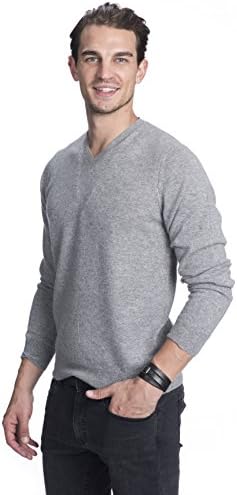 Državni kašmir muški esencijalni džemper s V izrezom čisti kašmir klasični Pulover s dugim rukavima