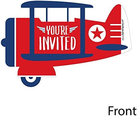 Snimanje - avion - u obliku pune pozivnice - Vintage avione za bebe ili rođendanske stranke Poziv sa kovertama