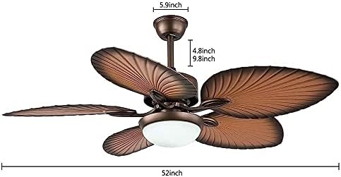 CUTYZ stropni ventilator sa lampicama, retro LED ventilatorski ventilatorski luster za plantain ventilator