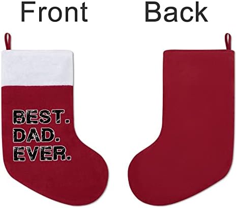 Najbolji tata ikad božićne čarape klasični viseći ukrasi Bijela manžetna bombonska torba za porodične zabavne