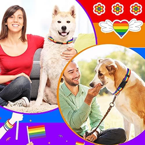 6 kom. Rainbow zastava ovratnici Gay Pride Nylon kućnog ljubimca LGBTQ ovratnik za zastavu Podesivi komforno