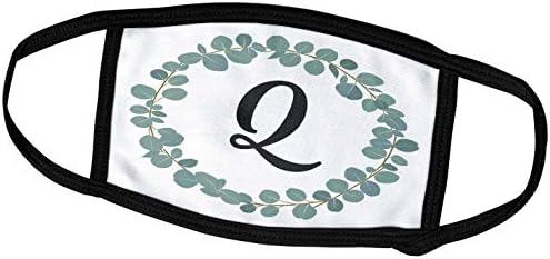 3Droza Janna Salak Dizajn Kolekcija monograma - Pismo Q Monogram Eukaliptus ostavlja venac Elegantni zelenilo