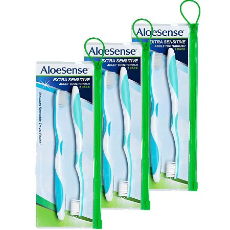 Aloesense izuzetno osjetljiva četkica za zube 2 pakovanja sa putnom torbicom