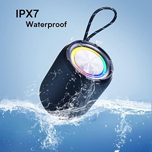 Kooingyue Bluetooth zvučnici prenosivi bežični zvučnici IPX7 vodootporan sa šarenim trepćućim svetlima,