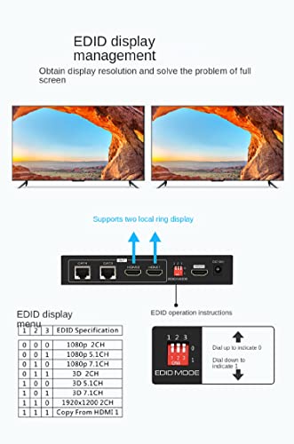 HDMI Extender Splitter, 1080p@60Hz 1x4 HDMI Extender Over Ethernet višestruki prijemnici hdmi to ethernet Splitter multiport hdmi Extenders EDID Presets 50M POC