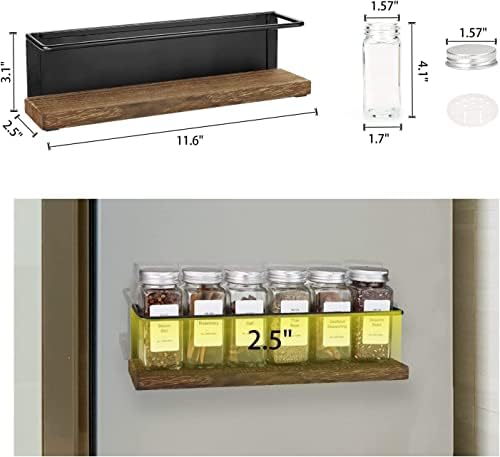 Kičiji magnetski stalak za začinu sa 12 jarsa, 216 naljepnica, 1 čelični lijevak za hladnjak, mikrovalna pećnica - kompletan set organizatora začin, kuhinjski uređaji