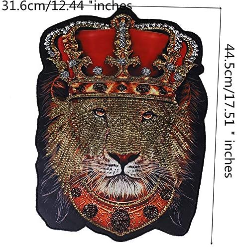 2 komada prevelizirane modne perle izvezenih šljokica zakrpa za patch za odjeću dodaci tigar glava lav primjena