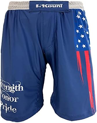 5kountna snaga, čast i ponos sublimirana američka zastava MMA borbene kratke hlače Muay Thai Boxer Kickboxing