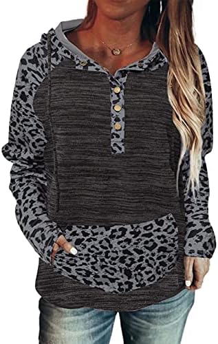Alvaq ženska casual geometrijski print Hoodie dugih rukava za crtanje dukserice pulover vrhove