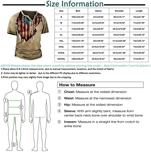 ZEFOTIM 4. srpnja za muškarce kratki / dugi rukav o vratu američke košulje za zastave Ležerne prilike ljetne