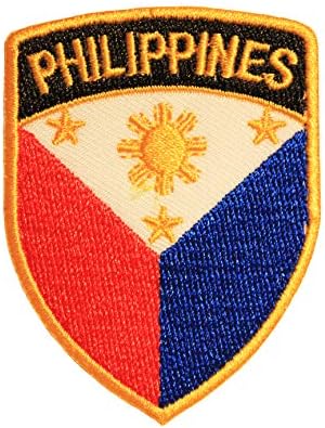 Filipini Logotip zastava za zastavu Shield Oblik vezeno željezo na patch greben značku. Veličina: 1,8 x 2,5 inča.new