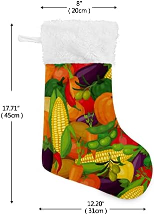 Božićne čarape Povrće Pumpknimal Leopard umetcin kukuruz grašak od patlidžana bijela plišana manžeta Mercerizirani