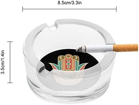 Zemljani Hamsa Hamsa Ručno lijepo uzorkovanje debelih staklenih pepeljara klasičnog okruglog držača cigareta