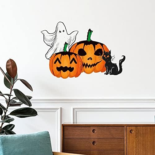 Naljepnice za Noć vještica akvarel crna mačka Boo bundeva Lantern Ghost dobrodošlica zidne naljepnice za