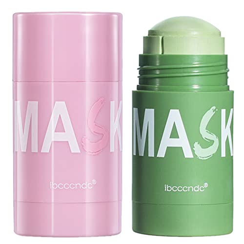 Maska za njegu kože štap: 2 pakovanja zelenog čaja & Maska za razmazivanje ruža za lice za dubinsko čišćenje