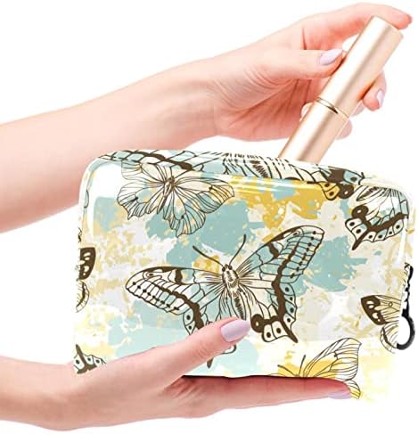 Tbouobt vrećica za šminku patentno torbica Travel Kozmetički organizator za žene i djevojke, jesenski leptir