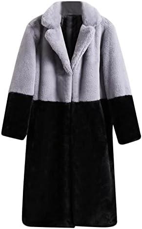 Ženski zimski kaput dugih rukava FAUX krzneni kaput plus veličina Fluffy gornja jakna dame topla kaputa