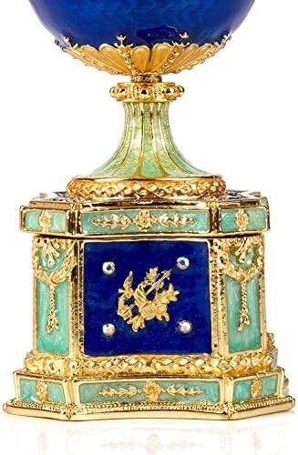 Orlovny Swarovski kristali Faberge Egg: Chanticleer Faberge Stil Egg nakit za nakit Uskršnje jaje ograničeno
