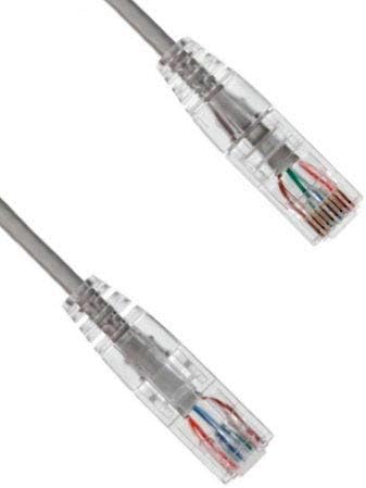 KENTEK 2 FATER FT CAT6 UTP Slim Patch kabel 28 AWG 550 MHz Kategorija 6 bez zaštićenog upletenog para Obriši konektor bez rezanja od 3,6 mm Ethernet RJ45 Network Internet Cord Grey